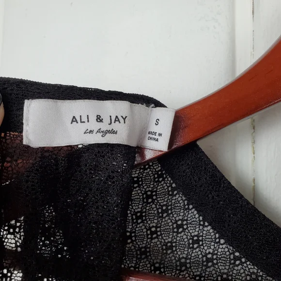 Ali & Jay Los Angeles Hola Mamacita Black Lace Nude Lining Sleeveless Mini Dress - Picture 7 of 10